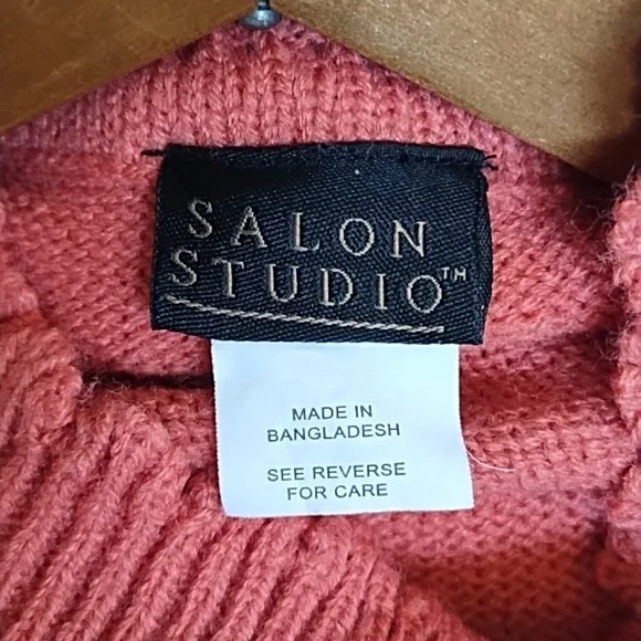 Vintage 90's Grandma Embroidered Cottagecore Turtle Neck Sweater Size M - Picture 8 of 10